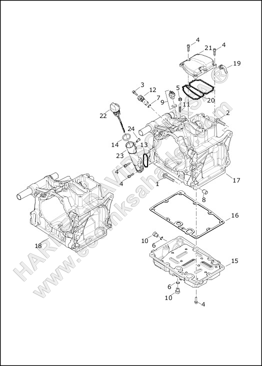 TRANSMISSION HOUSING, TOP COVER AND OIL PAN